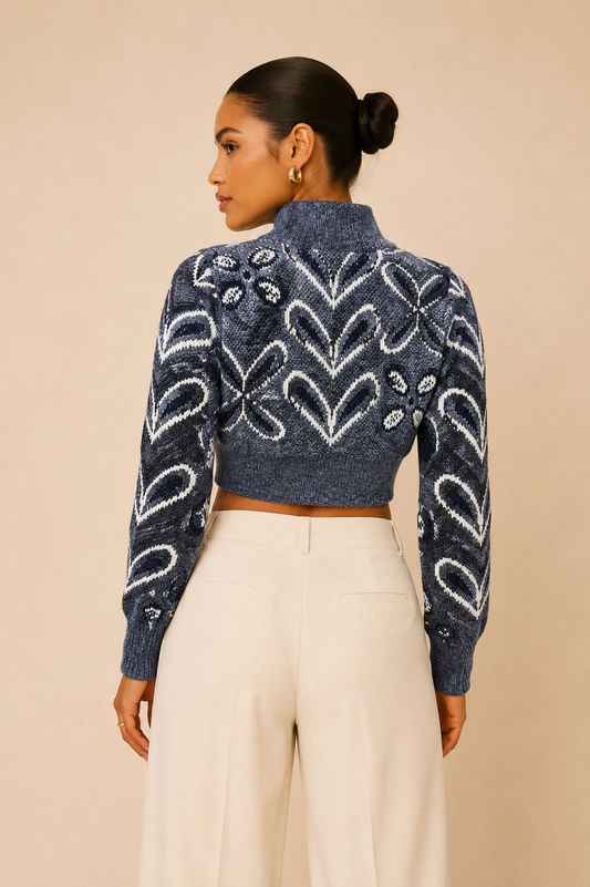 Knitted Cropped Sweater Top