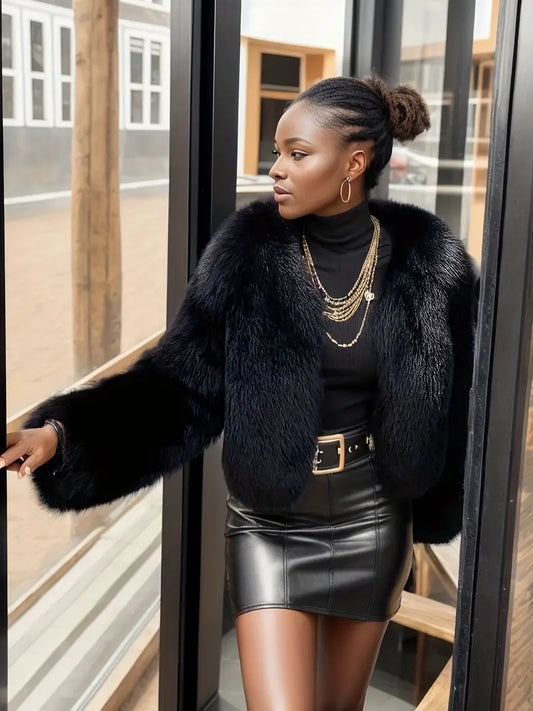 Black Faux Fur jacket