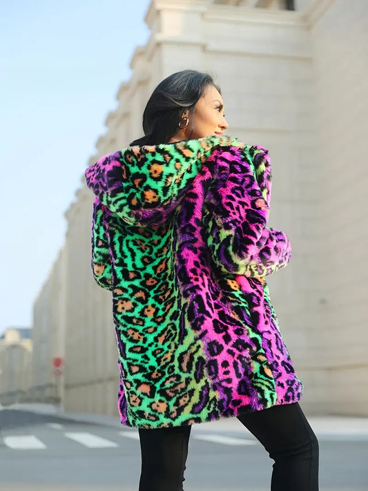 Rainbow leopard Print Jacket