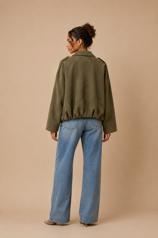 Olive Green Collared Jacket