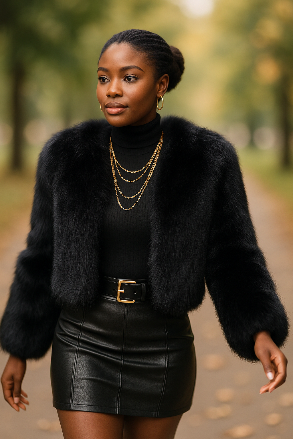 Black Faux Fur jacket