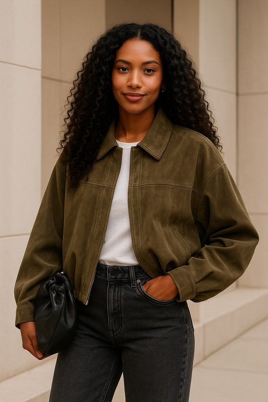 Olive Green  Collared Jacket