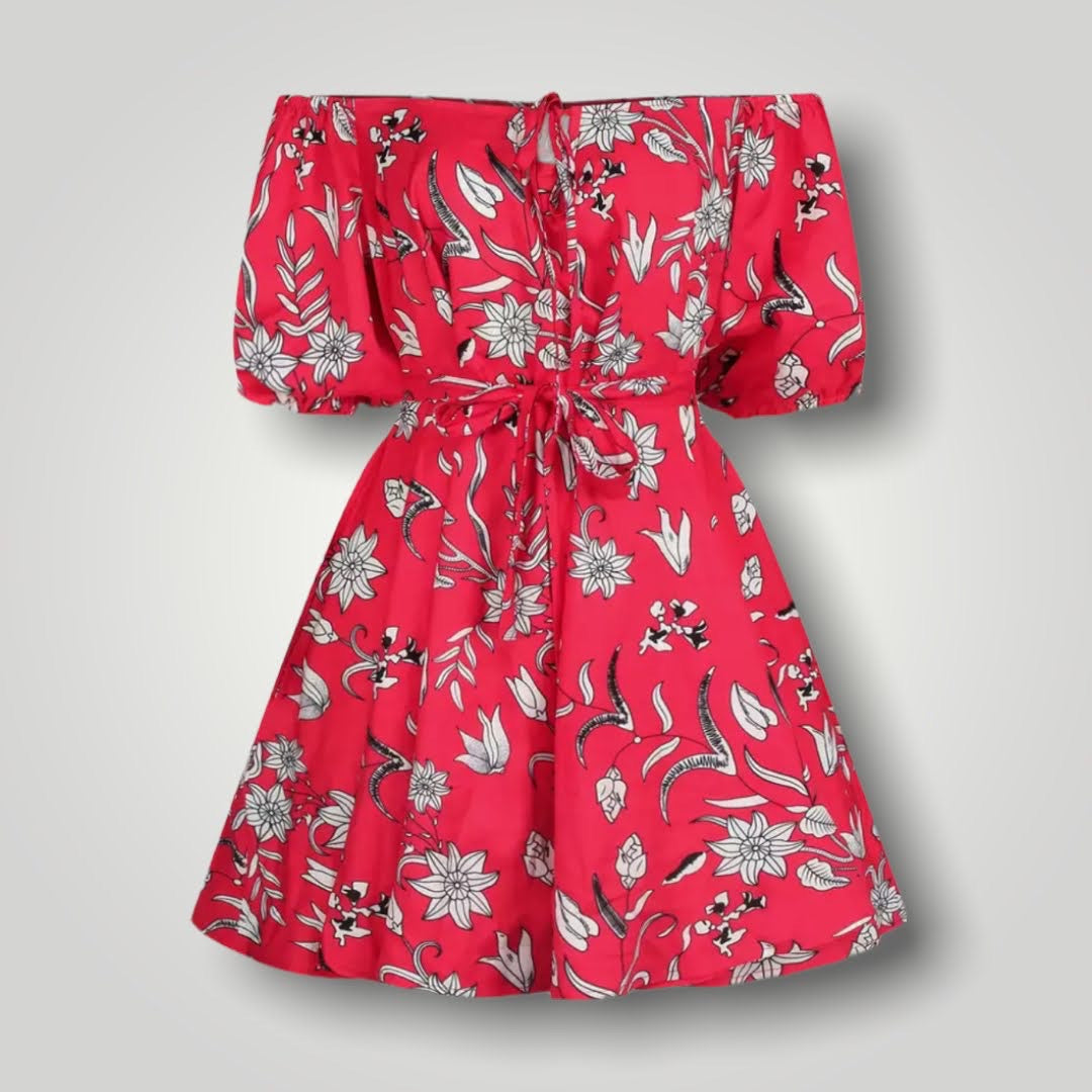 Red off shoulder Mini Dress