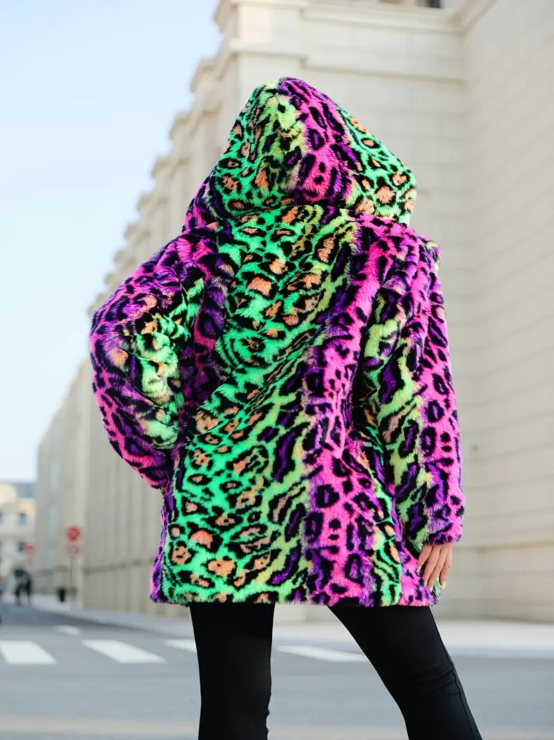 Rainbow leopard Print Jacket