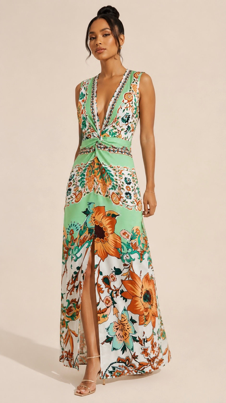Sage Satin Serenity Dress