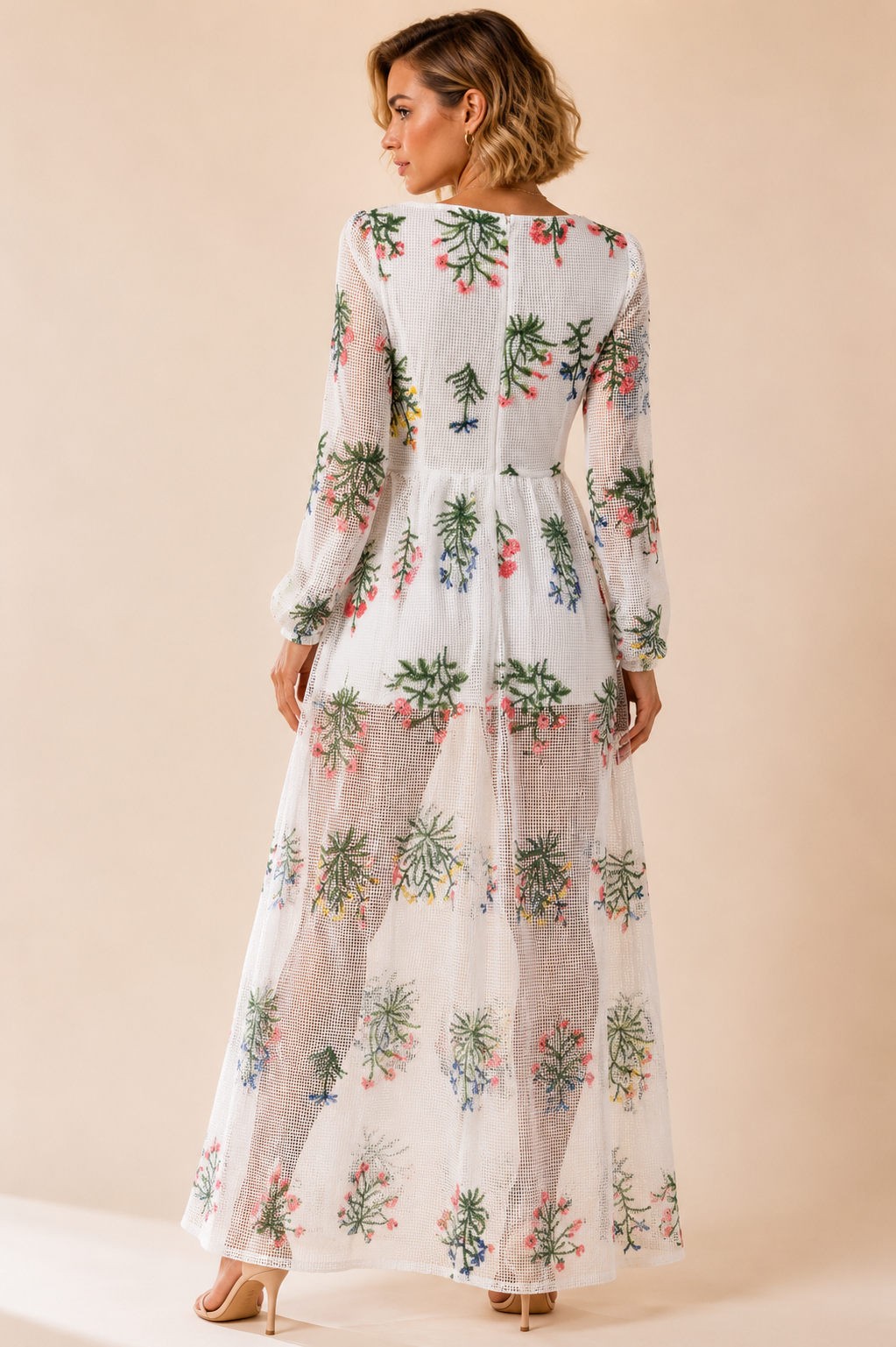 Slim Fit Wild Flower Maxi Dress