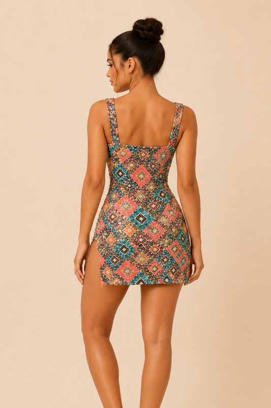 Sparkle Mini Dress Pink