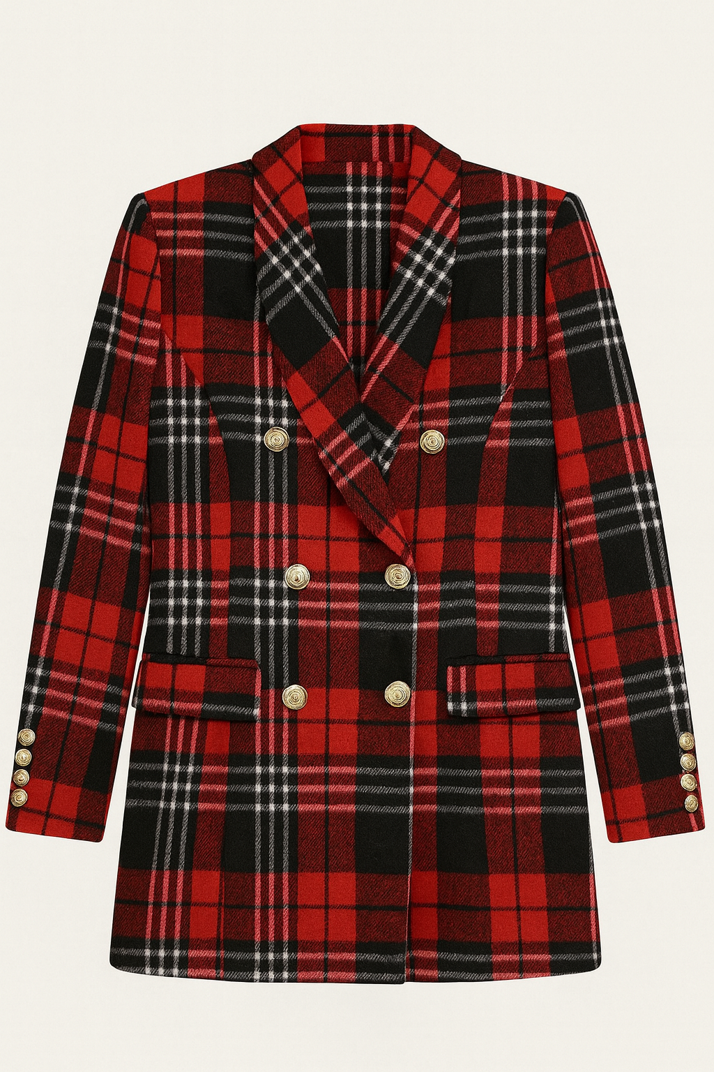Red Plaid Blazer
