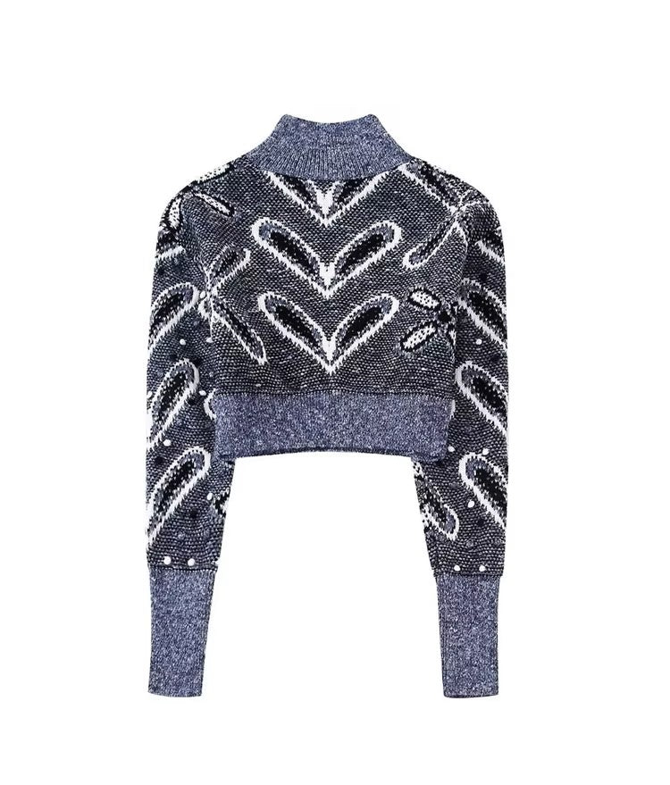 Knitted Cropped Sweater Top