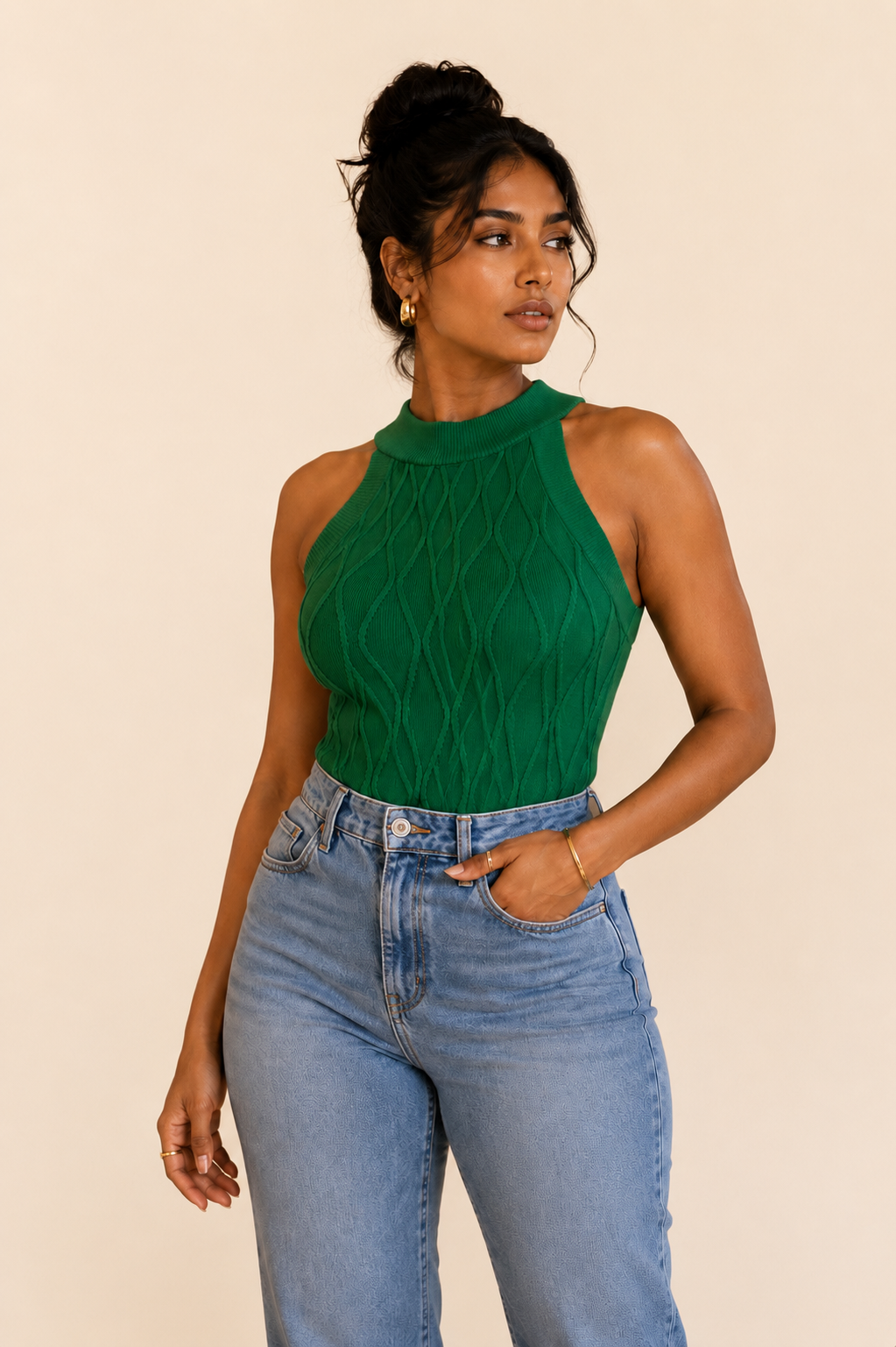 Knitted Sleeveless body top