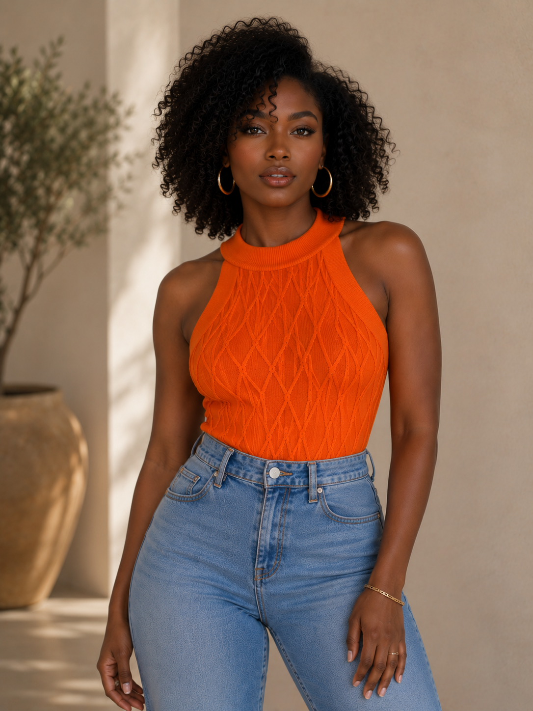 Knitted Sleeveless body top