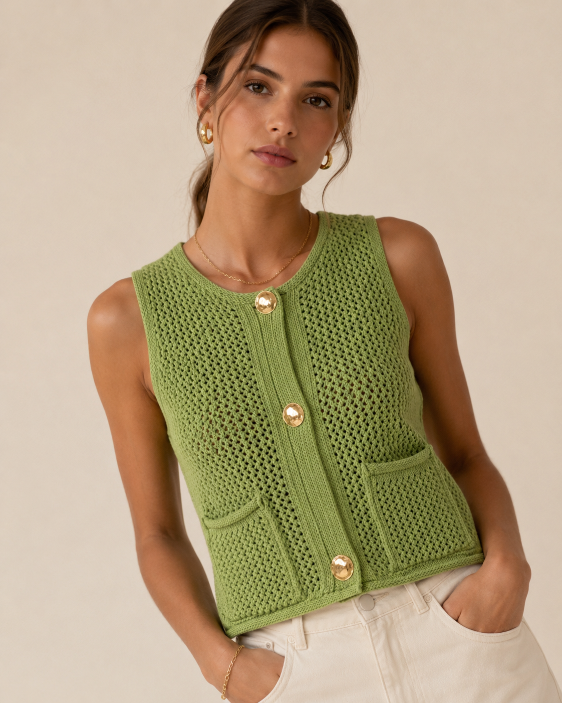 Green Knitted Top