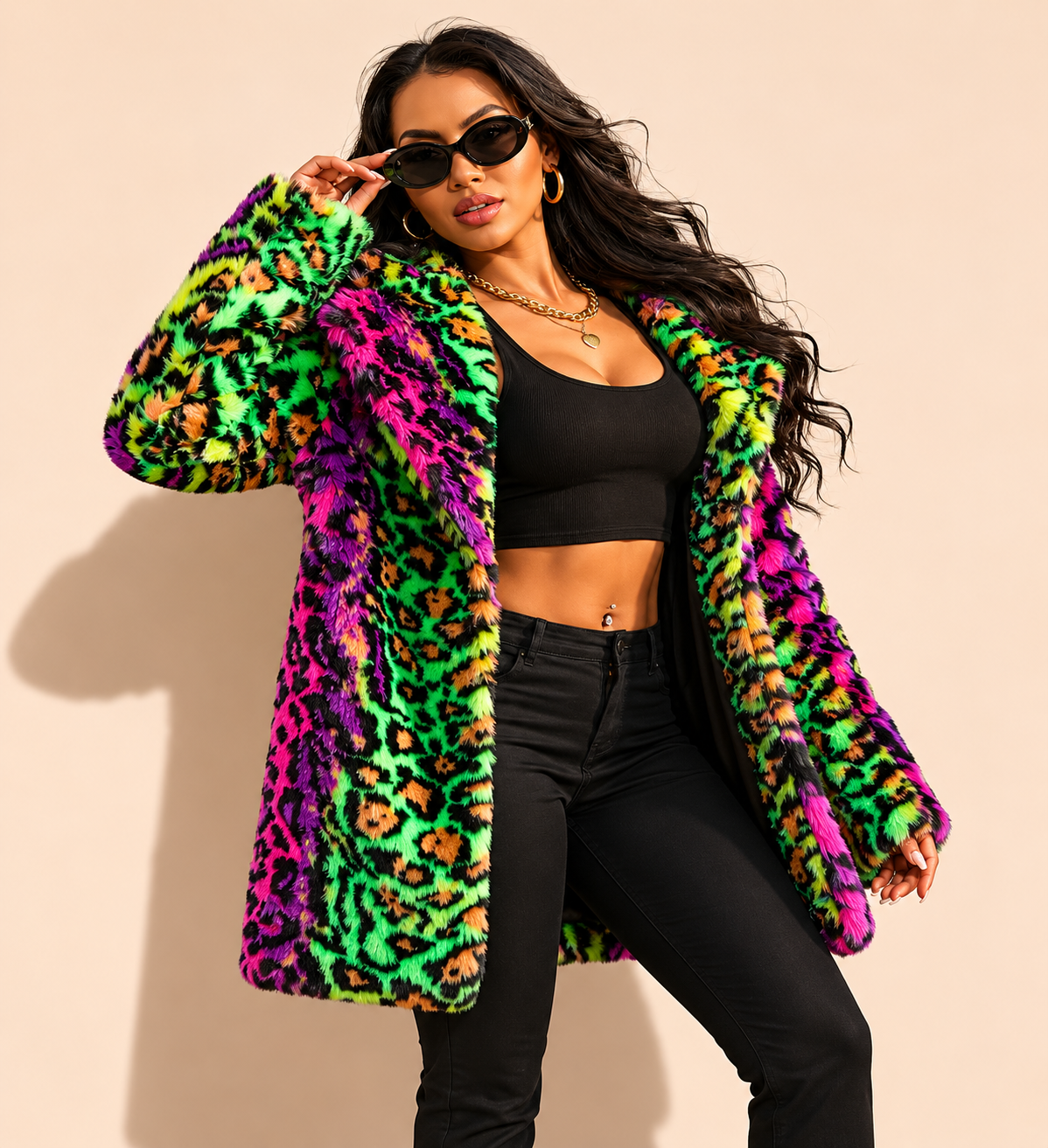 Rainbow leopard Print Jacket
