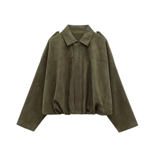 Olive Green  Collared Jacket