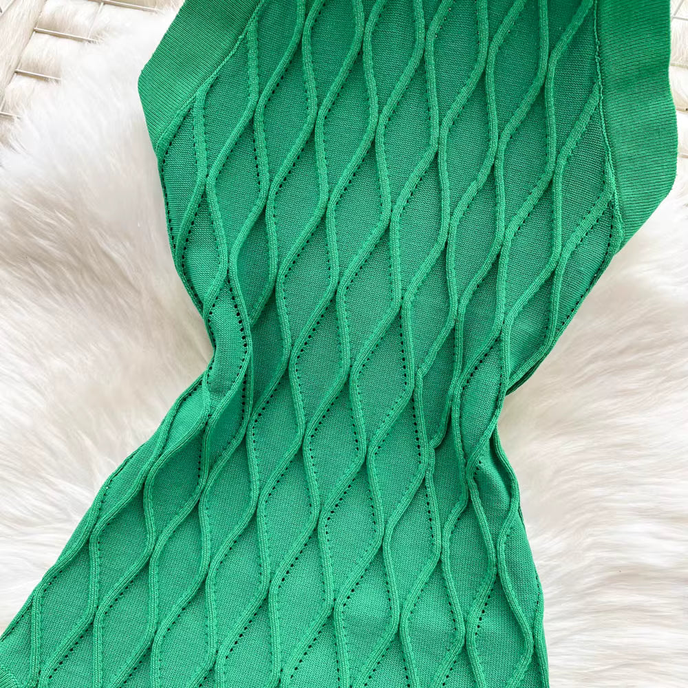 Knitted Sleeveless plaid body top