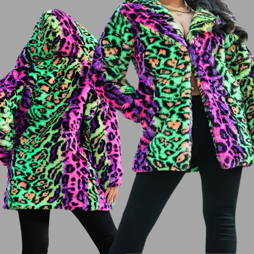 Rainbow leopard Print Jacket
