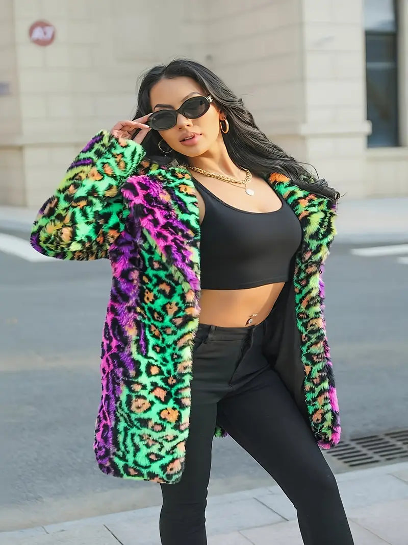Rainbow leopard Print Jacket